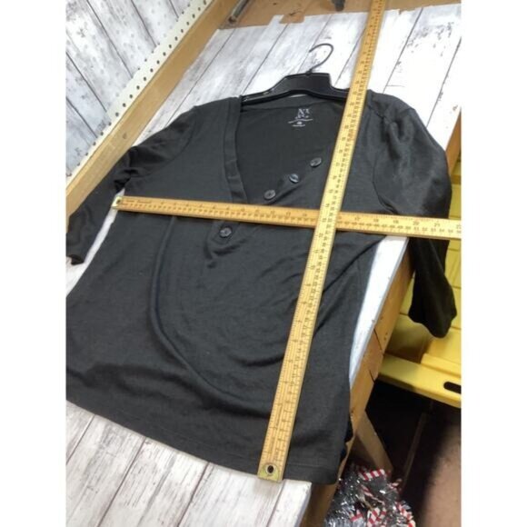 Acubi mermaidcore fairycore NY&C Women Black 3/4 Sleeve Blouse Top Large - Picture 5 of 5